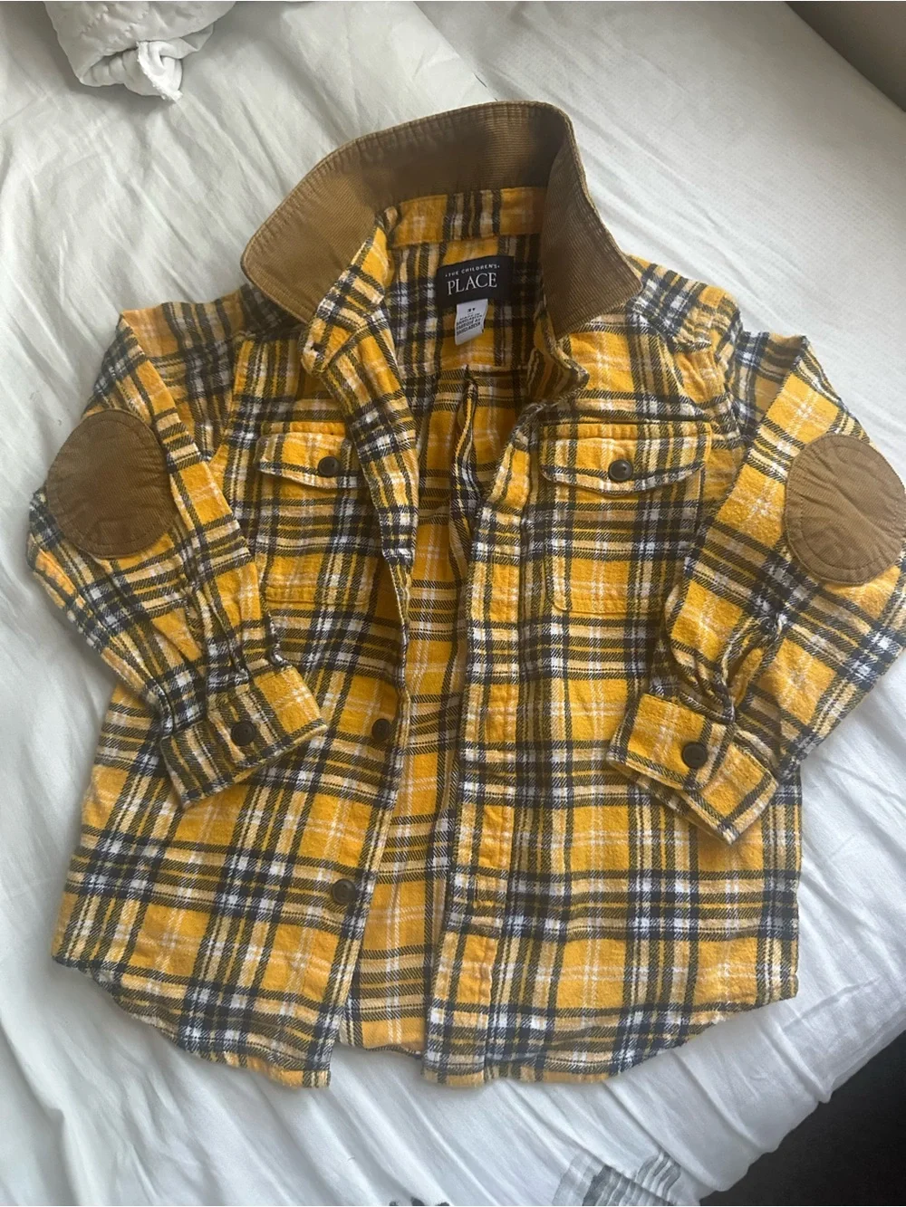 The Children's Place Yellow Plaid Button-Up shirt flannel